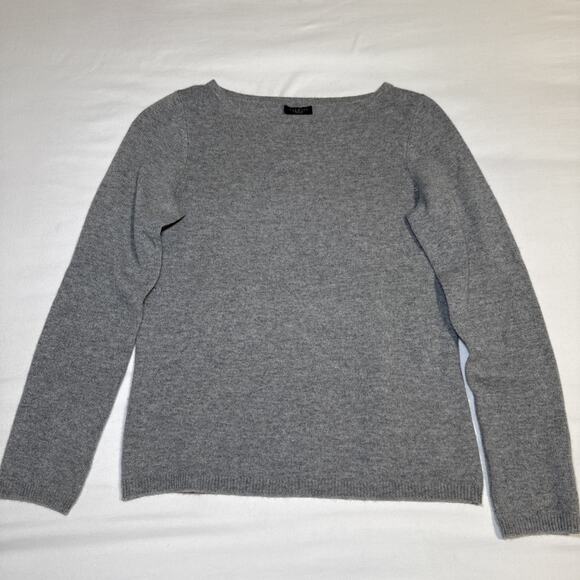 Talbots Petite Sweater Womens P Gray Pure Cashmere Pullover Crewneck Soft Knit - Picture 1 of 12